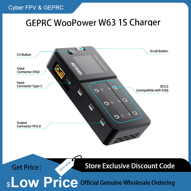 Drone Racing Charger - GEPRC WooPower W63 1S 충전기 FPV