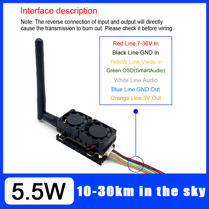 장거리 5.8GHz 5.5W 비디오 송신기 VTX 48 - Drone Racing Transmitter 리뷰 및 가격